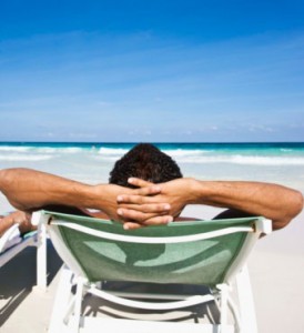 Relaxing on the beach by the Gulf of Mexico