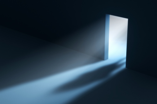 Shadow in open doorway